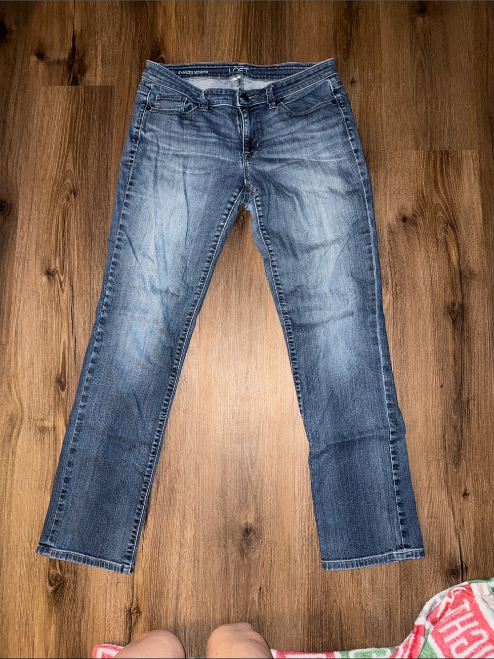 LOFT Medium Wash Straight-Leg Jeans